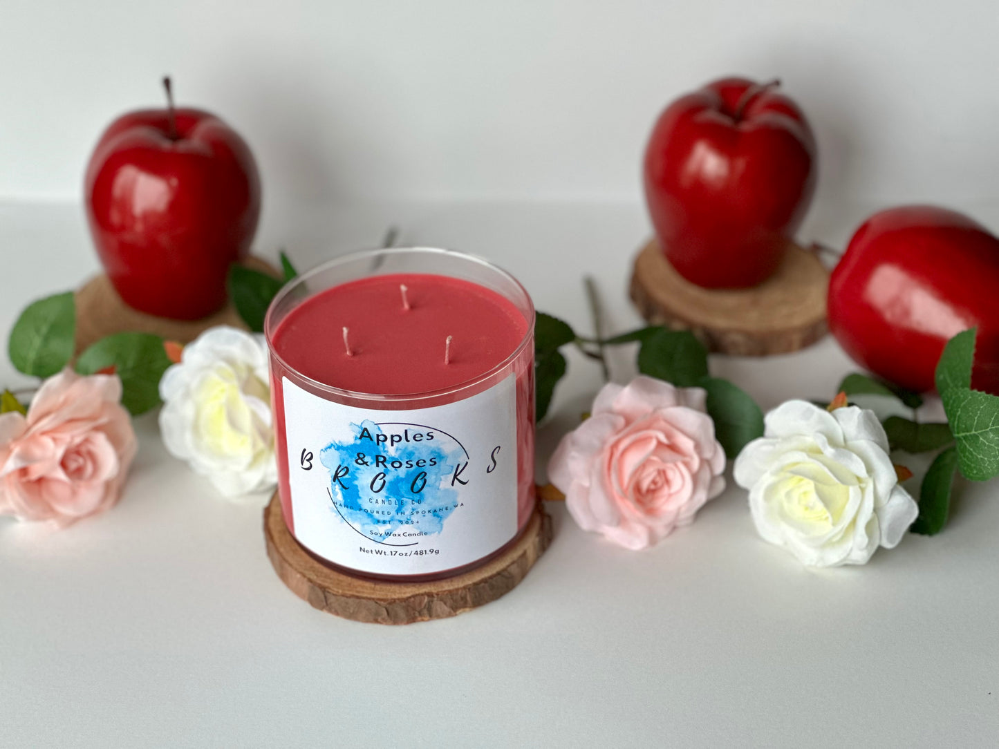 Apples & Roses 3 Wick Candle